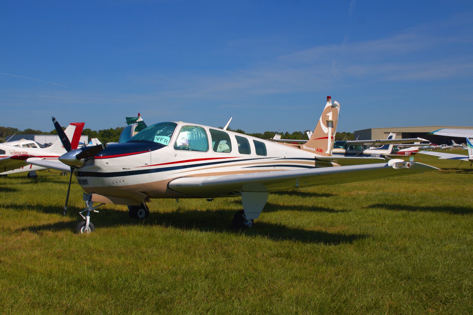 Beechcraft Bonanza A36 in cruise flight
