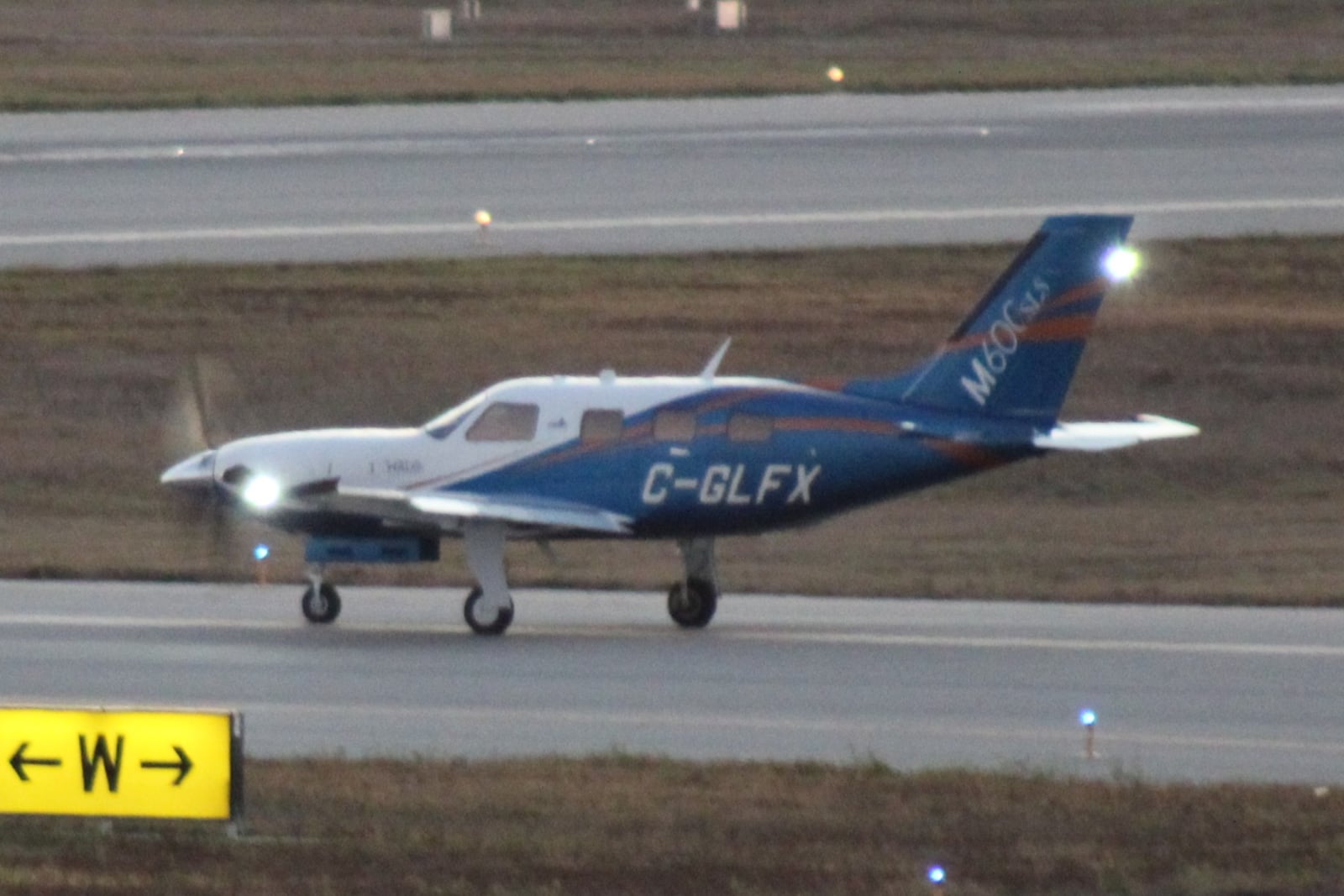 Piper M600 in cruise flight, three-quarter view