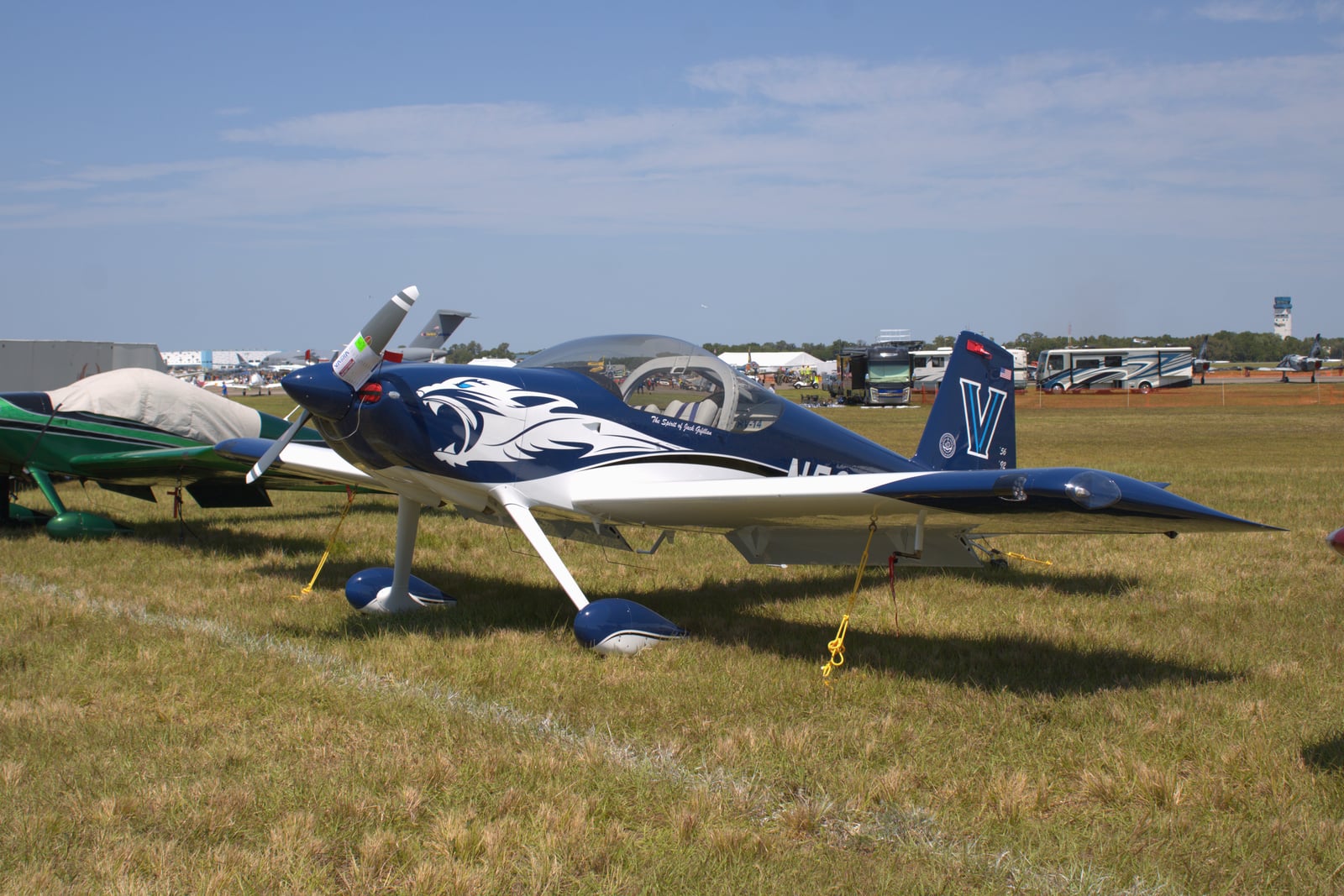 Van's RV-14A in cruise flight with modern glass panel