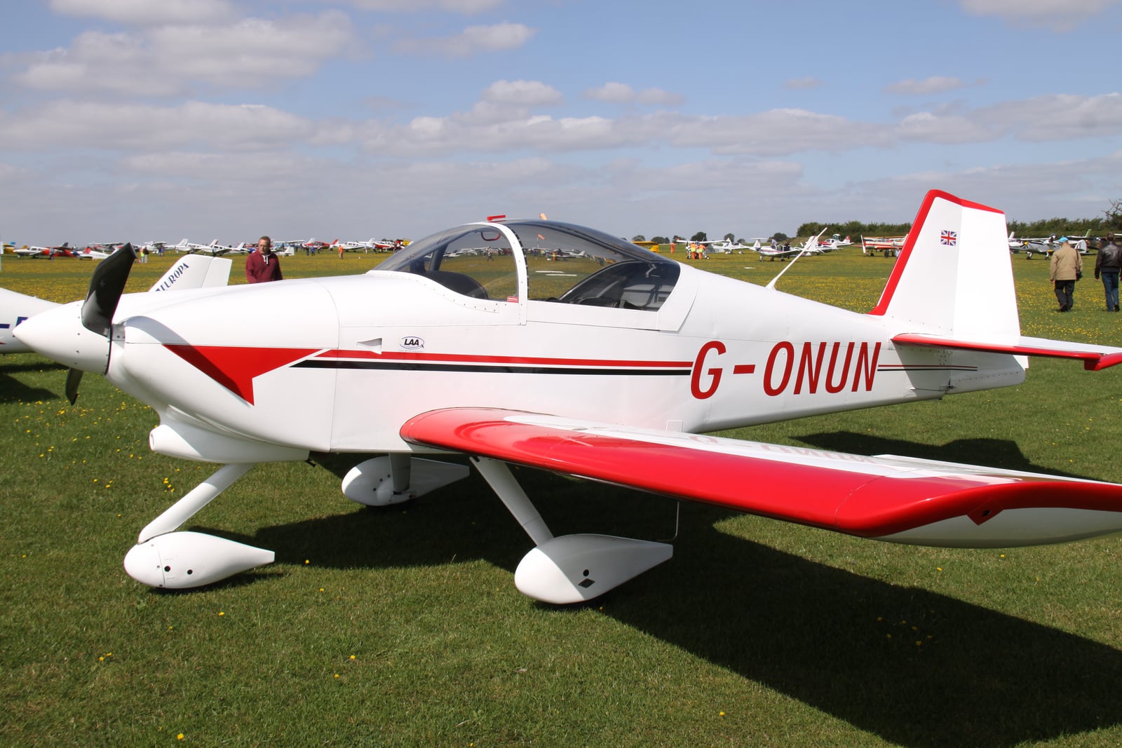 Van's RV-6A in cruise flight, three-quarter view